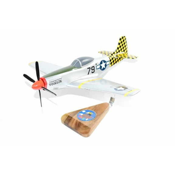 319th Fighter Squadron P-51 Mustang Model, Mahogany, 1/25 (15"X18") Scale, WWII, North American