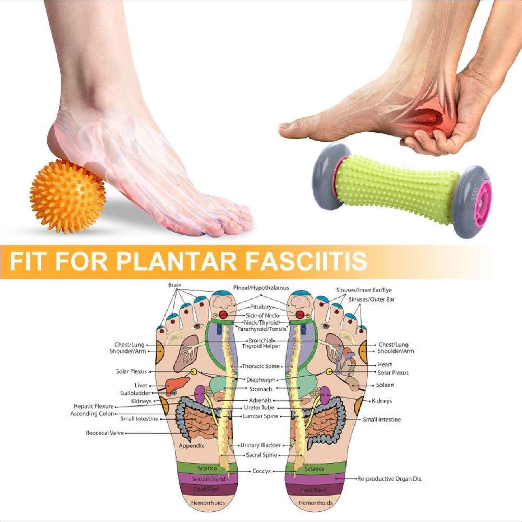 Scrupulous Slikke Arena Foot Roller Massage Ball for Relief Plantar Fasciitis and Reflexology  Massager for Deep Tissue Acupresssure Recovery for PLA Relax Foot Back Leg  Hand Tight Muscle, 1 roller and 2 Spiky Bal - Walmart.com