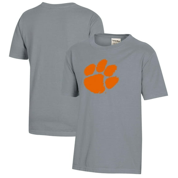 Youth  Gray Clemson Tigers Logo Comfort Wash T-Shirt
