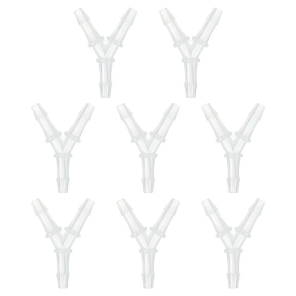 3/16" Hose Barb Fitting, 8 Pcs Y Shaped 3 Way Plastic Equal Barbed Fitting