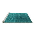 thumbnail image 2 of Ahgly Company Machine Washable Indoor Rectangle Oriental Turquoise Blue Industrial Area Rugs, 5' x 7', 2 of 4