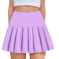 thumbnail image 2 of Grblisyd Girls Pleated Skirt High Waisted Golf Skorts with Pocket Flutter Skirt with Liner 2 In 1 Butterfly Shorts Girls 10-12 Teen Girl Clothes Light Purple 6-7 Years, 2 of 4