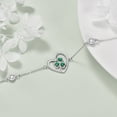thumbnail image 2 of Clover Bracelet 925 Sterling Silver Green Shamrock Bracelet Irish Heart Link Chain Bracelet ST Patricks Day Lucky Jewelry Gift for Women, 2 of 5