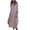 Pink, variant on Women's Plus Size Bohemian Peasant Maxi Dress with Long Sleeve Crew Neck, Loose Fit Casual Solid Color Polyester for Spring Summer Dresses