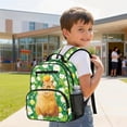 thumbnail image 4 of Jeiento Capybara 13.5 Inch Kids Preschool Backpack for Toddler, Daisy Lightweight School Bag for 2-5 Year Old, Polyester Bookbag with 2 Front & 2 Mesh Sides, 4 of 7