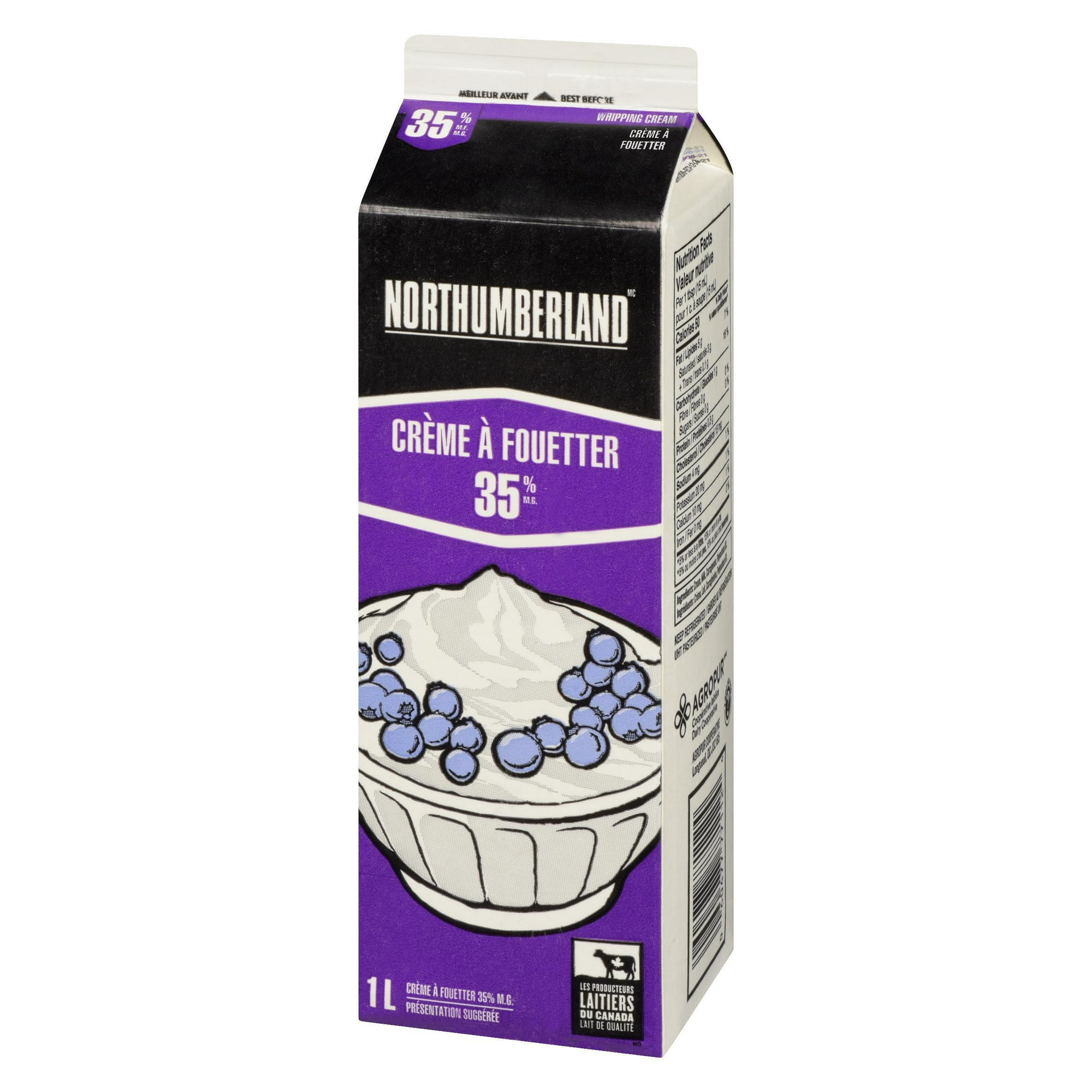 Crème à fouetter 35 % Northumberland 1 litre
