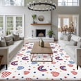 thumbnail image 4 of Red Blue Rainbows Washable Area Rug 5 x 7 ft Independence Day Patriotic Yellow Stars Love Heart , Soft Non Slip Rugs Stain Repellent Indoor Felt Carpet for Living Dining Room Bedroom Home Office, 4 of 9