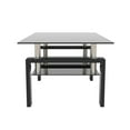 thumbnail image 6 of Rectangle Coffee Table for Living Room, Black Glass Coffee Table with Lower Shelf, Modern Center Table with Metal Legs, 39.37"x23.62"x17.7" Center Table Sofa Table Home Furniture, Easy Assembly, L5503, 6 of 8