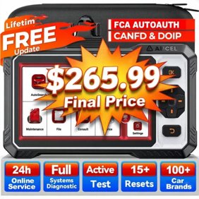 ANCEL FX6100 OBD2 Scanner Bidirectional Scan Tool, All System Car Diagnostic Tool with 15  Resets, Injector Co-ding, Active Test, TPMS/EPB/Oil Reset, FCA AutoAuth, Lifetime Free Update