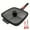 Removable black-with cover, variant on Nonstick Grill Pan for Stove Tops, 10.5 inch Sectional Skillet, Divided Pan for Breakfast, Square Grill Skillet with Silicone Brush & Clip, Compatible with All Stovetops (Black)