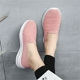 thumbnail image 5 of eczipvz Sneakers Women Flats Slip on Go Walk Shoes for Women Comfortable Walking Sneakers Knit for Women Pink 7, 5 of 7