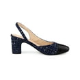 thumbnail image 3 of BLISSFUL STEP Women's Plaid Cap Toe Slingback Block Heel Pumps, 3 of 7