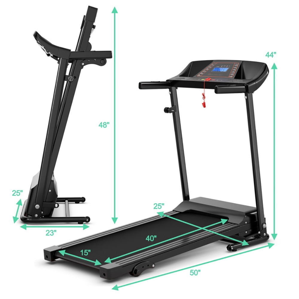 Spaco 1.0 HP Foldable Treadmill Electric Support Mobile Power, Home Fitness Equipment for Walking & Running , Cardio Exercise Machine, Preset and Adjustable Programs