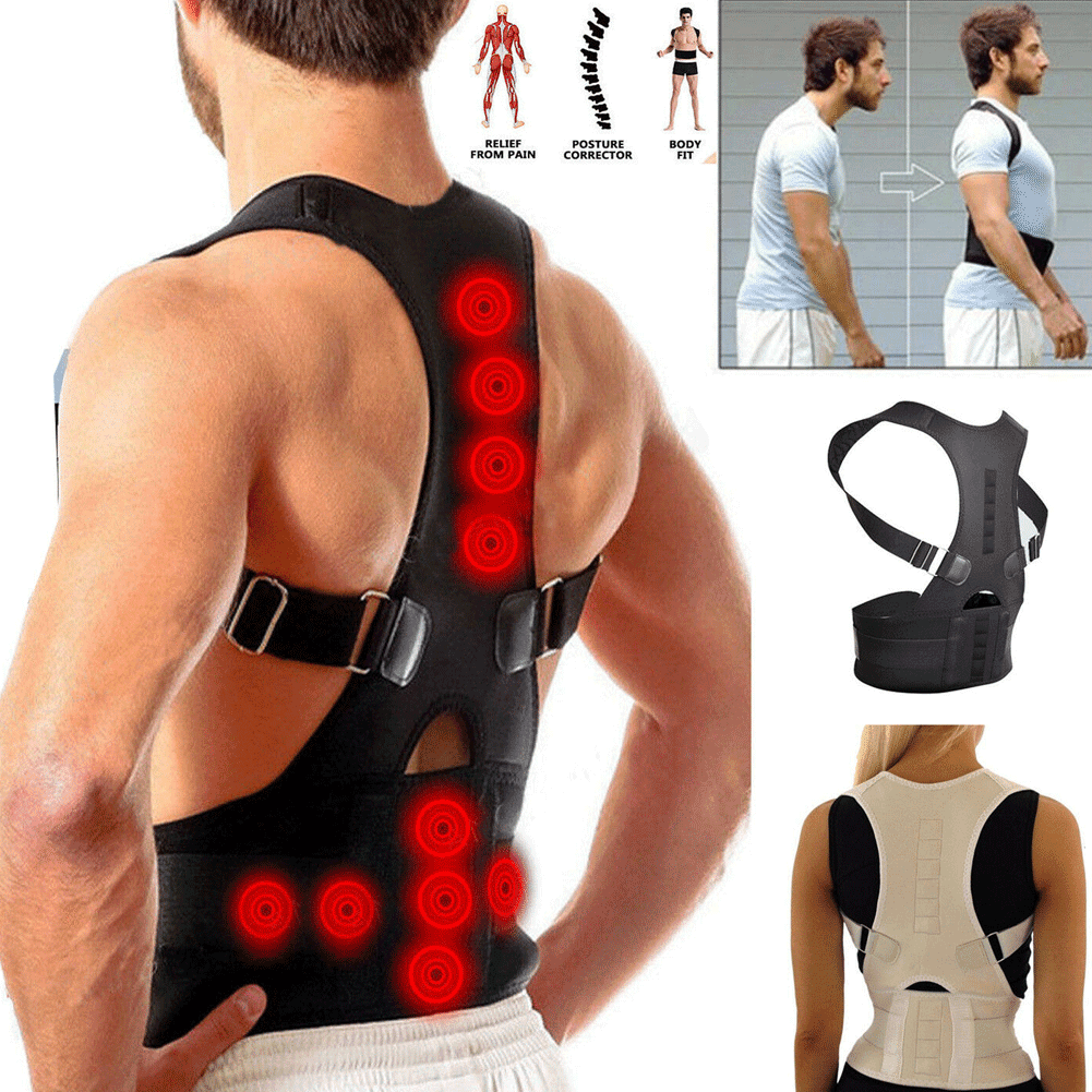 Black Posture Corrector for training muscle memory in upper back and shoulders. 