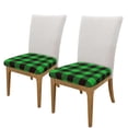 thumbnail image 2 of Gaeub Buffalo Plaid Green Black Square Chair Seat Covers, Stretch Fitted Printed Chair Seat Cushion Cover for Kitchen, Office - One Size, 2 of 9
