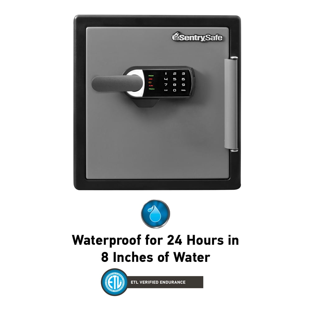 Water Safe 1.23 cu Large Touchscreen Lock Alarm SentrySafe Flood Box Fire ft 