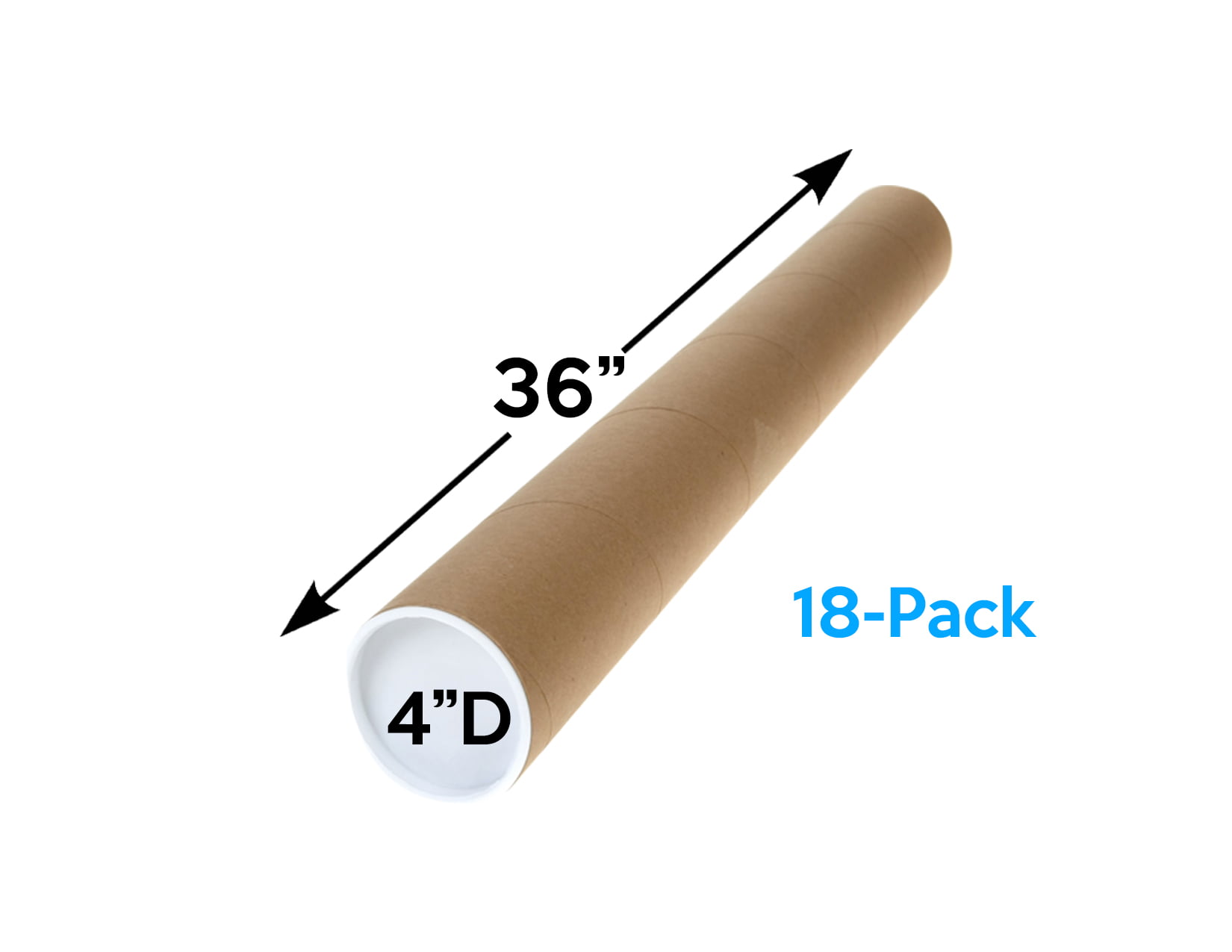 2-inch x 36 inch usable Length 2 Pack Mailing Tubes with Caps 