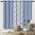 thumbnail image 2 of SUNOLIFE Blue Floral Blackout Curtains 2 Panels 63 Inch Print Window Curtains for Living Room Bedroom, 2 of 5