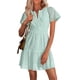 thumbnail image 1 of Vestido PRETTYGARDEN Verano 2025 Cuello en V Encaje Verde Claro XXL, 1 of 8