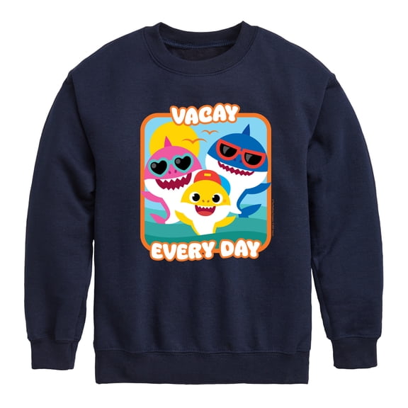 Baby Shark - Vacay Every Day Graphic Long Sleeve Fleece Sweatshirt