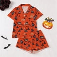 thumbnail image 2 of Girls Suit Printed Short Sleeve Cute Trendy Daily Halloween for Girls Sport Soft Kids Lovely Shorts Set, 2 of 5