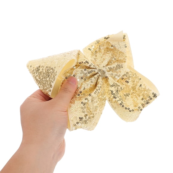 COMPUKAS Golden Glitter Bow Hair Clip for Teens, Sparkling Hair Bows for and Special Occasions, 1 Piece