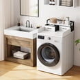 thumbnail image 2 of 2-Tier Washer and Dryer Countertop with Shelf or Drawers, Laundry Countertop Cover with Non-Slip Pad, 54"X27.5" Laundry Topper for Folding Clothes Over Washer and Dryer, White, 2 of 6