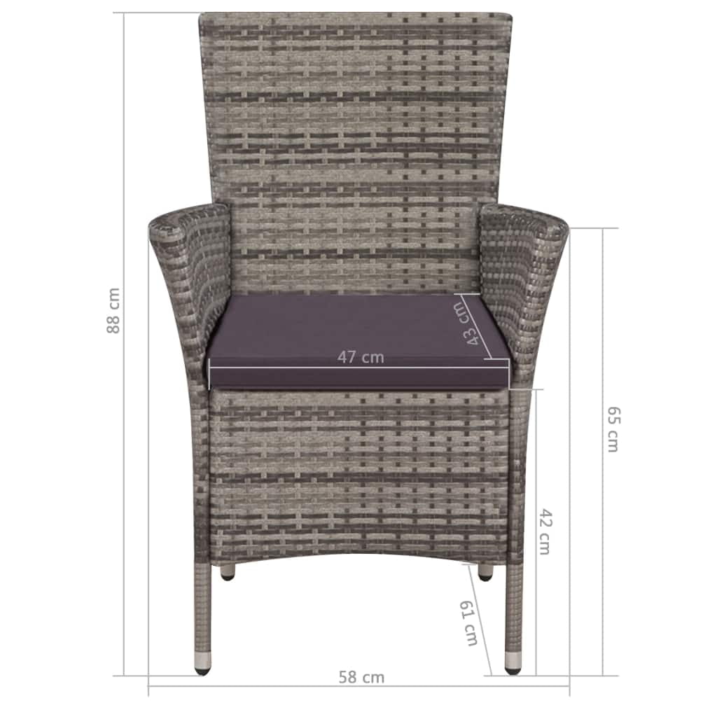 Kepooman Outdoor Patio Rattan Conversation Chairs with Cushions, Set of 2, Grey Kepooman Outdoor Patio Rattan Conversation Chairs with Cushions, Set of 2, Grey
