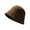 Coffee, variant on HUANLEDASH Round Dome Short Brim Thick Warm Bucket Hat Women Winter Knitting Wool Basin Hat Fashion Accessories
