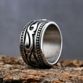 thumbnail image 3 of Men's Vintage Domineering Totem Circle 14K White Gold Rings Size 7-15, 3 of 8