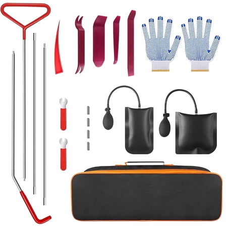 20PCS Roadside Emergency Car Tool Kit, Emergency Car Unlocking Tool, Includes An Air Pump, Universal Door And Window Opener, Long-Handled Tool, Scratch-Resistant Pry Bar, And Storage Bag.