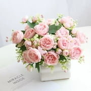 FXMLRLK Peonies Artificial Flowers,2 Bouquets 5 Heads Silk Peonies Flowers Fake Peonies Artificial Flowers Peonies Bouquet for Centerpiece Table Wedding Party Home Decor, Hot Pink