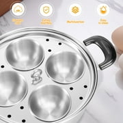 Ihvewuo Egg Poacher Cookware, Stainless Steel Poached Egg Maker Pot, Egg Poaching Pan with 4 Cups, Poached Egg Cooker Pot for Induction Cooktop Gas Cooktop 8.66x7.87x2.68in
