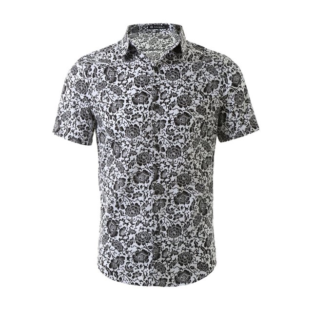 INSPIRE CHIC Men's Short Sleeve Button Front Beach Hawaiian Shirt
