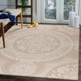 thumbnail image 4 of Beverly Rug Outdoor Area Rugs 8' x 10' Patio, Porch, Garden White and Beige, 4 of 8