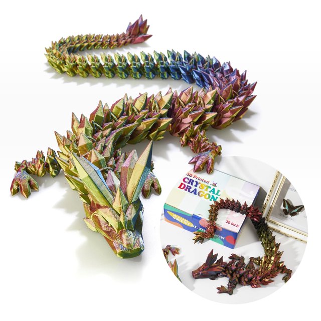 Dragon Toy Dak Haan 30 dragón grande de cristal impreso en 3D