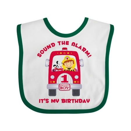 

Inktastic Fire Truck 1st Birthday Boy Gift Baby Boy Bib