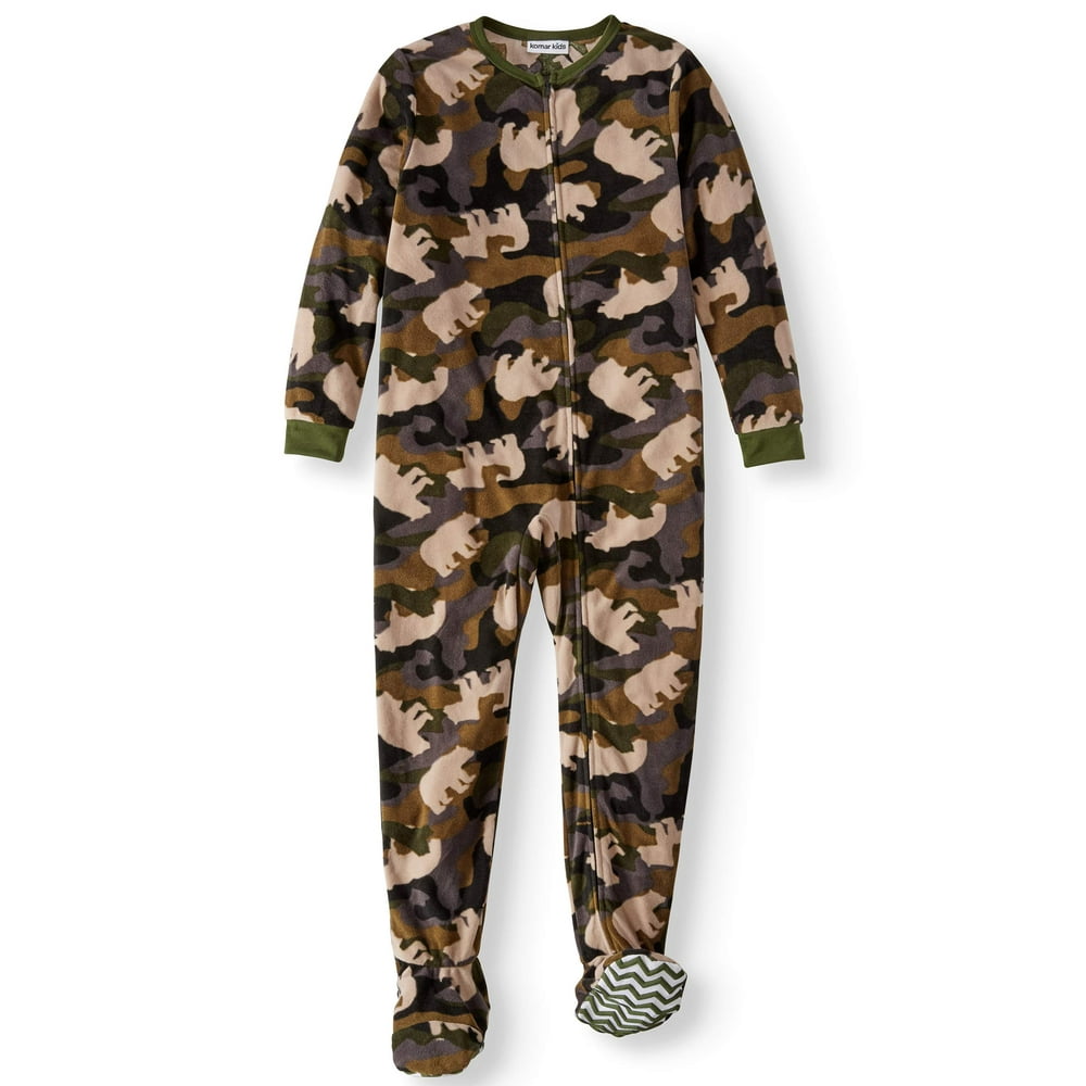 Komar Kids Boys' Bear Camo Footed Pajama Sleeper (Little Boys & Big