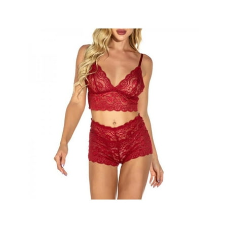 

Women Lace Bra and Panty Set Bralette Lingerie 2 Piece Bodysuit M-5XL