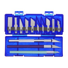 Uxcell 13 pack Art Craft Knife Set, 3 pack Hobby Exacto Knife & 10 pack Spare Blades with Plastic Box