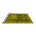 thumbnail image 2 of Ahgly Company Machine Washable Indoor Square Abstract Yellow Modern Area Rugs, 5' Square, 2 of 4
