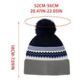 thumbnail image 3 of ktowifly Striped Knitted Cap for Women Winter Warm Thermal Color Block Trendy Soft Comfy Hats with Pompom, 3 of 4