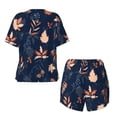 thumbnail image 2 of Sigee Autumn Leaves With Blue for Sleepwear Casual Pjs with Pockets Women's Pajamas Sets Shorts 2 Piece Short Sleeve Lounge Sets Large, 2 of 9