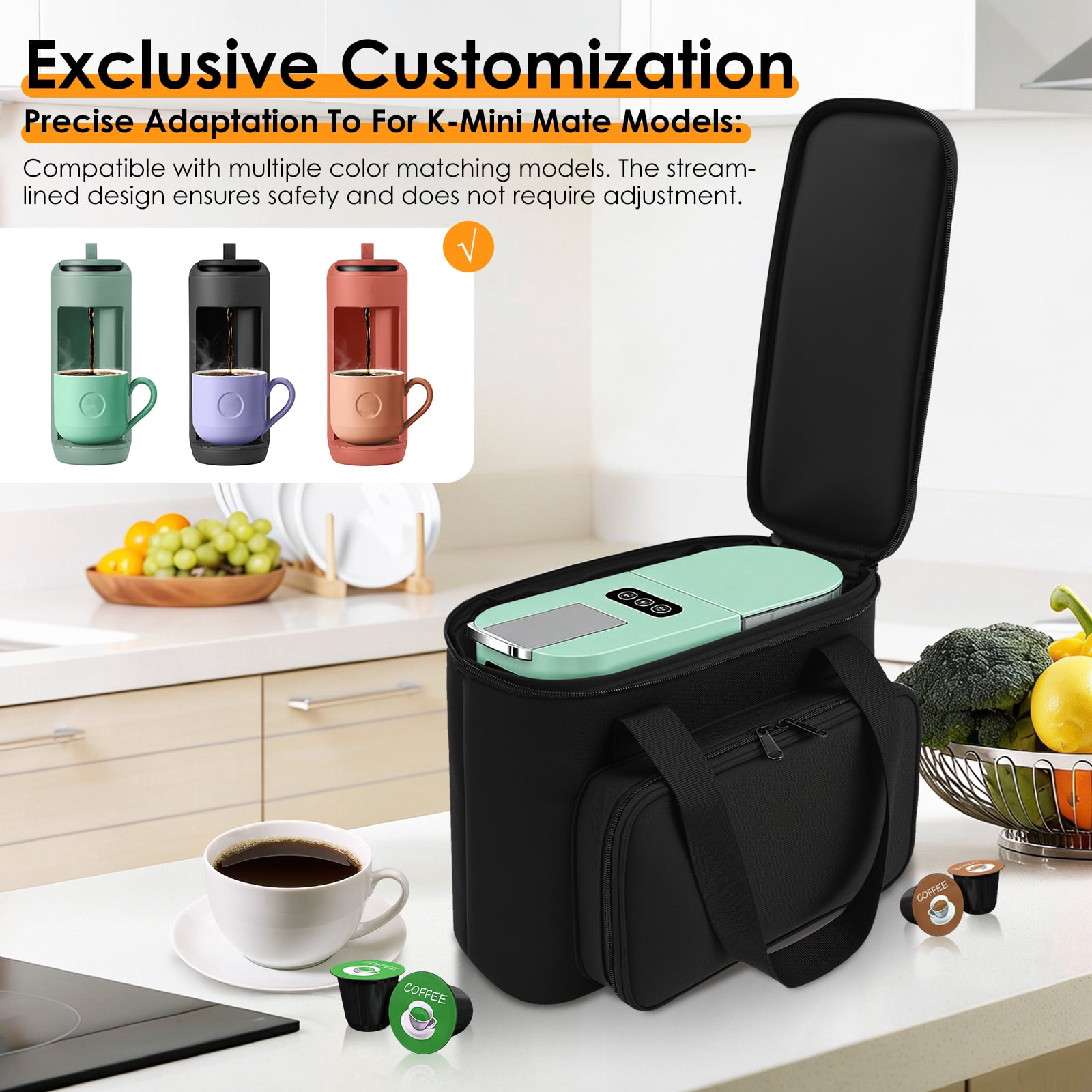 FUYGRCJ Coffee Maker Travel Bag for K Mini Mate, Oxford Cloth Single Serve Coffee Machine Carrying Bag for Home Camping Picnic