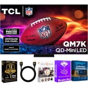 TCL 65-Inch QM7K QD Mini LED Smart Google TV - Dolby Vision , Dolby Atmos, HDR, Game Accelerator 288 Hz, Alexa Compatible w/ 12 Month CPS Protection, AUX HDMI Cable, Streaming Bundle