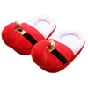 Outgeek Winter Christmas Slippers Anti-skid Santa Boots Warm Sandals House Slippers Casual Shoes with Bells for Family Women Men Girls Boys (Red/Green)