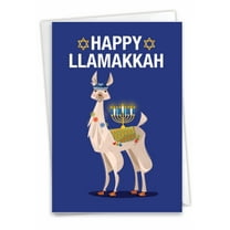 1 Funny Chanukah Card with Envelope - Llamakkah C7050HKG