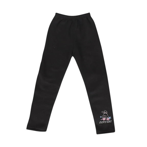 Gpaecead Toddler Girls Fleece Lined Leggings Baby Kids Cotton Winter Warm Thick Velvet Knit Tights Thermal Pant Trouser 1-9Years Black