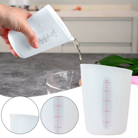 Glass Bottle 1 Piece Silicone Flexible Measuring Cup Flexible Measuring Melting Cup Scale Measuring Baking Cup Suitable For Dishwashers Suitable For Epoxy Resin Melted Butter DIY Projects