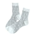 thumbnail image 3 of Bas Tube pour Femmes Printemps et Été Bas Pois Transparents Bas Confortables Bas Bas de compression Blanc, 3 of 3